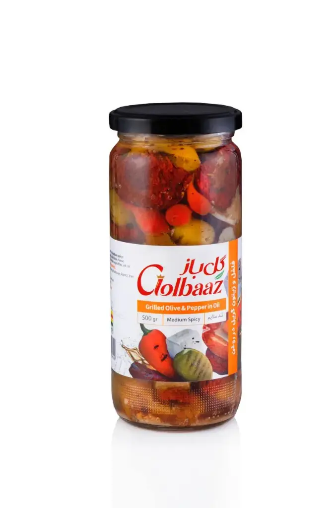 GOLBAAZ - Mixed grilled olives and vegetables in oil (antipasti) (500g - 6 in Box) 