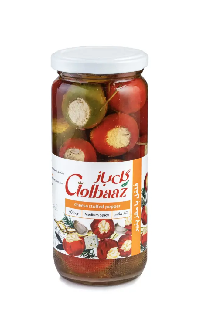 GOLBAAZ - Peppers stuffed with seasoned cheese in oil (500g - 12 in Box) 