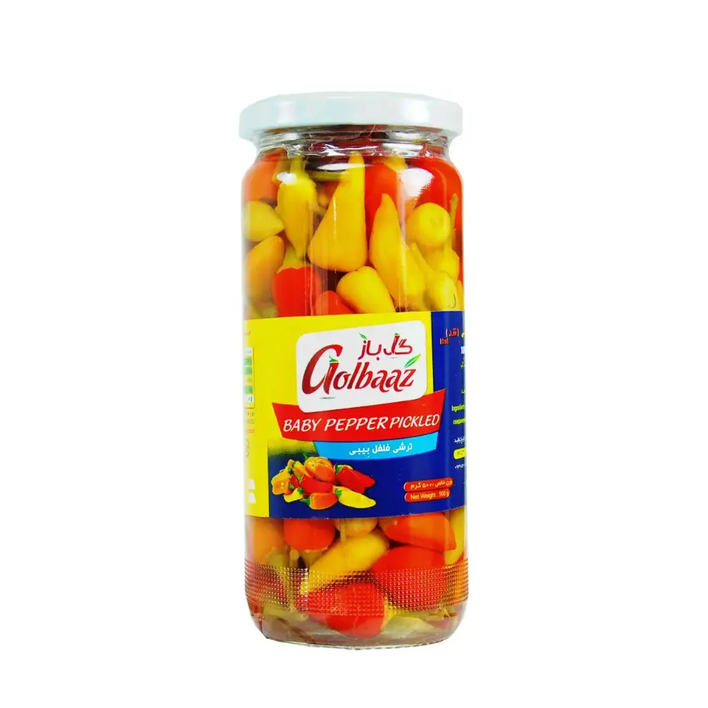 گلباز- ترشی فلفل بیبی-۵۰۰ گرم -بسته شش تایی