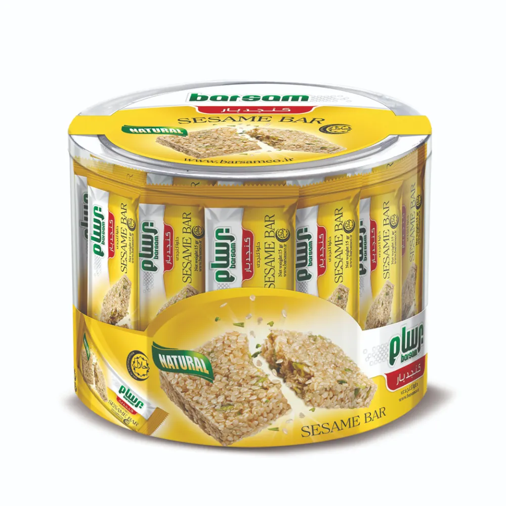 BARSAM - Pistachio Sesame Bar (15 gr -6 Box*25 pcs OR 12 Box*25 pcs)